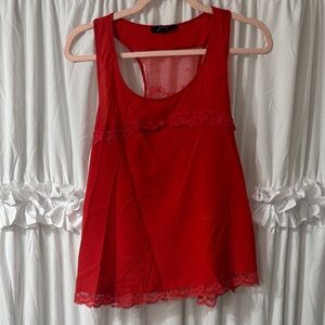 Iris Red Lace Trim Camisole